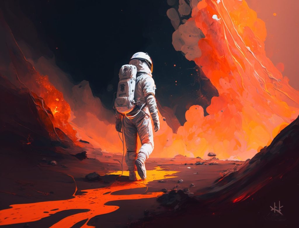 Netlify Astronaut auf Lava Bild 2