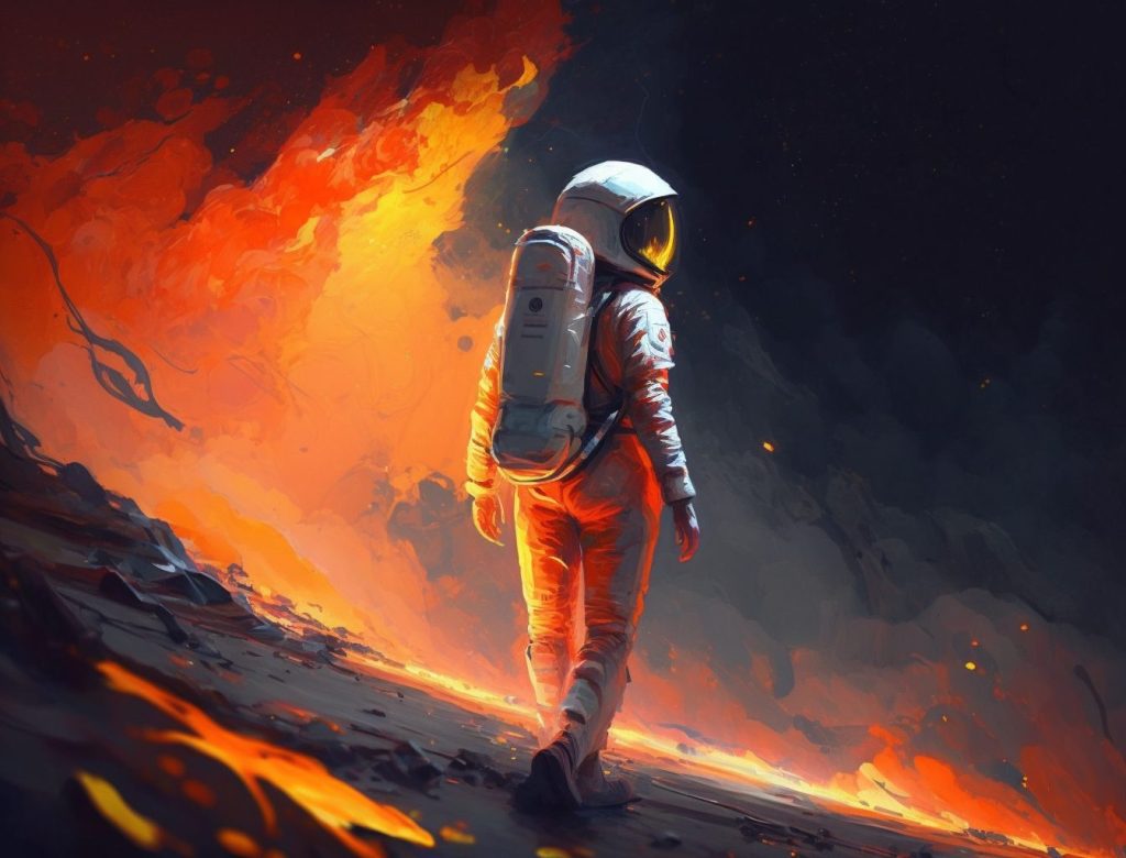 Netlify Astronaut auf Lava