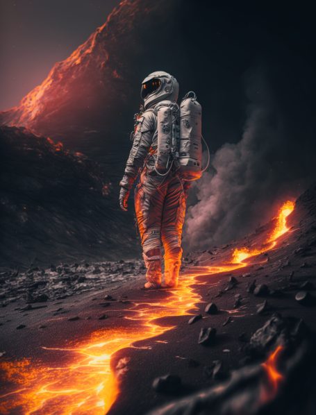 Jrnylist Astronaut auf Lava Bild 2