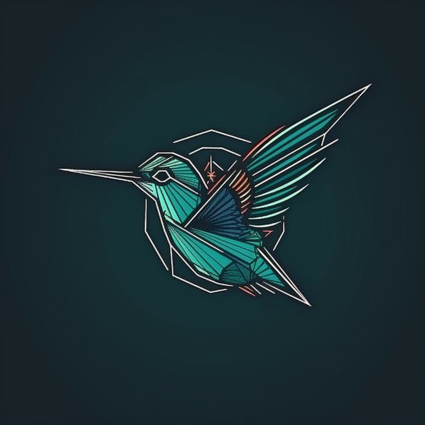 Blauer Vogel Logo mit Midjourney erstellt