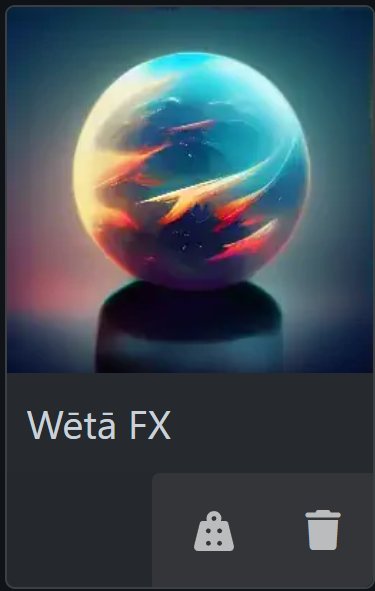 Weta FX Einstellung